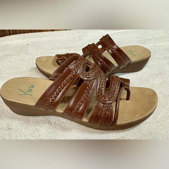 Yuu Women’s Brown Dansa Slip On Sandals Size 9M - Picture 2 of 7